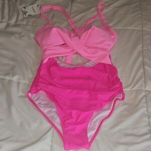 Pink Women's One Piece Swimsuit